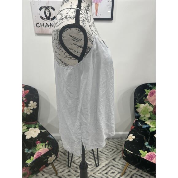 Madwell 100% Silk Gray Cross Back Tank Quiet Luxe Y2K Fairy Grunge Sz 4 - Picture 2 of 3